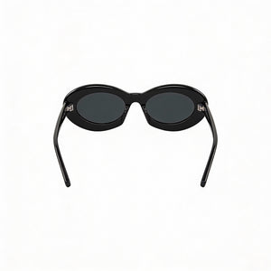 Saint Laurent SL 594 Oval Sunglasses Women — side view, Black lens