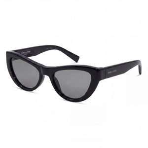 Saint Laurent SL 676 Black Cat Eye Sunglasses for Women, Black lens