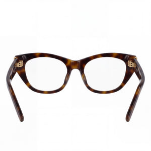 Saint Laurent SL M80 Oval Eyeglasses Women — side view, Havana temples