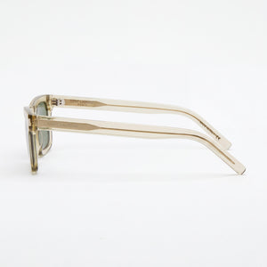 Saint Laurent SL461BETTY Rectangle Sunglasses Women — side view, Non-Polarized Solid Green lens