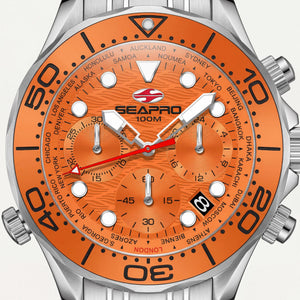 Seapro Modern Men's Watch — front view, Quartz movement 44mm
