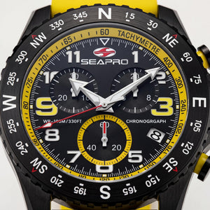 Seapro Men's Watch — front view, Quartz movement 44mm