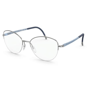Silhouette Illusion Nylor 4560 Silver Oval Eyeglasses for Men, Metal frame