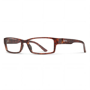 Smith Brown Rectangle Eyeglasses Unisex, Plastic frame