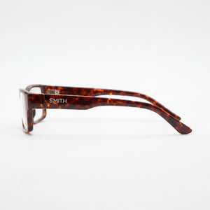 Smith Rectangle Eyeglasses Unisex — side view, Brown Plastic temples