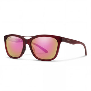 Smith Cavalier Red Rectangle Sunglasses Unisex, ChromaPop Violet Mirror lens