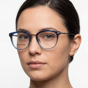 Smith Quinlan Rectangle Eyeglasses for Women — interior view, Plastic demo lenses