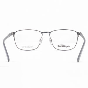 Smith Ralston Rectangle Eyeglasses Men — side view, Silver Metal temples