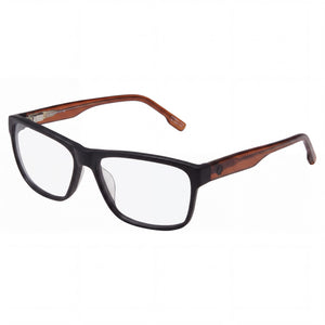 Spy Brody 58 Matte Black Trans Sepia Rectangle Eyeglasses for Unisex, Acetate frame