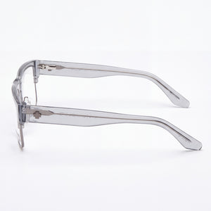 Spy Cyrus 5050 Rectangle Eyeglasses Unisex — side view, Transparent Plastic temples