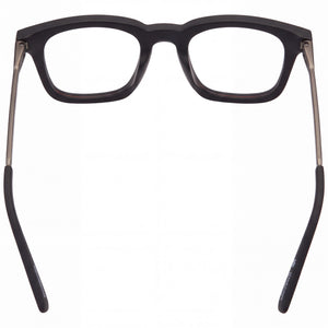 Spy Hardwin Fusion 50 Square Eyeglasses Unisex — side view, Black Plastic temples