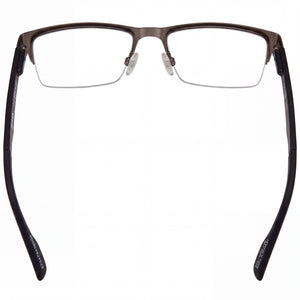 Spy Hawke 54 Rectangle Eyeglasses Unisex — side view, Silver Acetate temples