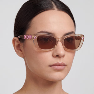 Swarovski 0SK6033 Butterfly Sunglasses for Women — interior view, Non-Polarized lens detail