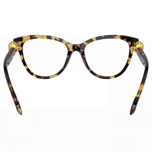 Swarovski SK2004 Cat Eye Eyeglasses Women — side view, Havana Acetate temples