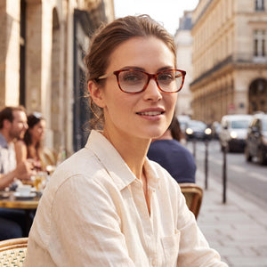 Swarovski SK5412 Havana Eyeglasses Women — lifestyle wear, morning news and coffee routines