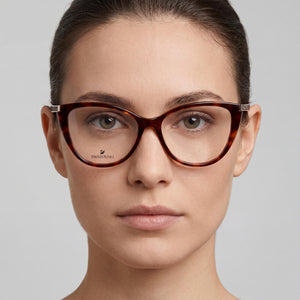 Swarovski SK5414 Havana Eyeglasses Women — lifestyle wear, office and reading