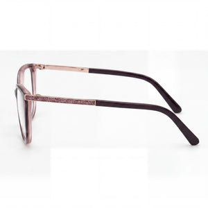 Swarovski SK5414 Cat Eye Eyeglasses Women — side view, Bordeaux temples
