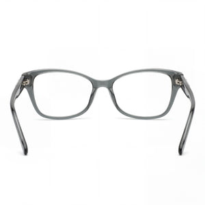 Swarovski SK5430 Rectangle Eyeglasses Women — side view, Gray Plastic temples