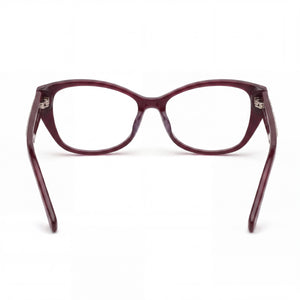 Swarovski Rectangle Eyeglasses Women — side view, Violet Plastic temples