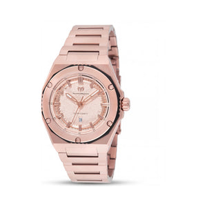 TechnoMarine CORAL Legacy TM-416058 Rose Gold Dial Stainless Steel Women's Watch, 36mm