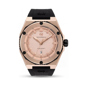 TechnoMarine CORAL Legacy TM-416065 Rose Gold Dial Stainless Steel Unisex Watch, 45mm