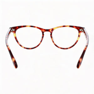 Ted Baker Oval Eyeglasses Women — side view, Havana Plastic temples