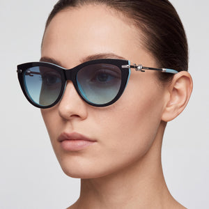 Tiffany 4253 Black Sunglasses Unisex — interior view, UV400 lens detail