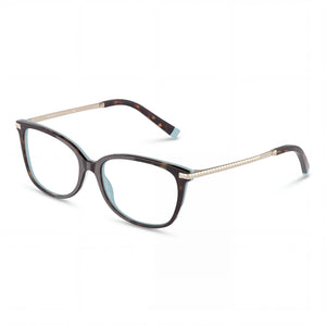 Tiffany & Co. Tf 2221f Havana on Tiffany Blue Rectangle Eyeglasses for Men, Plastic frame