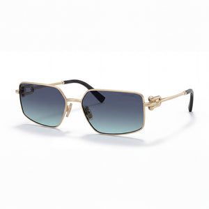 Tiffany TF3111 Gold Rectangle Sunglasses Unisex, Polarized lens