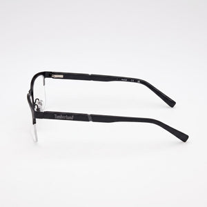 Timberland Rectangle Eyeglasses Men — side view, Black Metal temples
