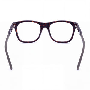 Timberland TB1723 Rectangle Eyeglasses Men — side view, Dark Havana Plastic temples