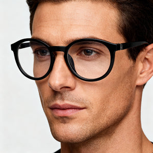 Timberland TB1780-H Rectangle Eyeglasses Men — side view, Black Plastic temples