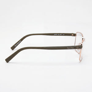 Timberland TB1820 Rectangle Eyeglasses Men — side view, Brown Metal temples