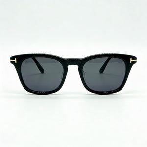 Tom Ford Casual Square Sunglasses Unisex — side view, Non-Polarized Black lens