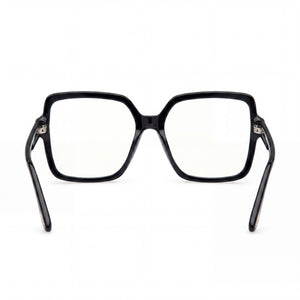 Tom Ford Classic Butterfly Eyeglasses Unisex — side view, Black plastic temples