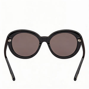 Tom Ford Classic Oval Sunglasses Women — side view, Non-Polarized Smoke Dark Gray lens