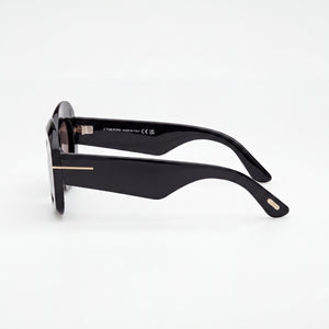 Tom Ford Classic Square Sunglasses Unisex — side view, Polarized Violet lens