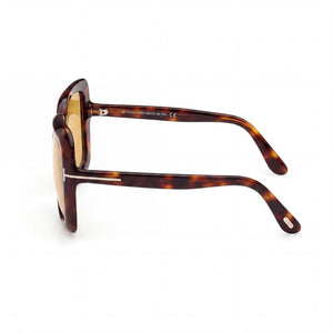 Tom Ford Classic Square Sunglasses Women — side view, Brown lens