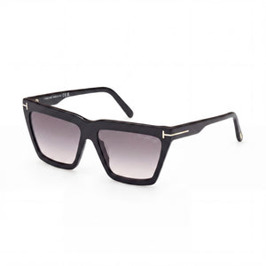 Tom Ford Eden Black Cat Eye Sunglasses for Women, Smoke Gradient lens