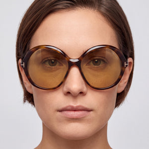Tom Ford FT 1282 Oval Sunglasses Unisex — interior view, Non-Polarized lens detail