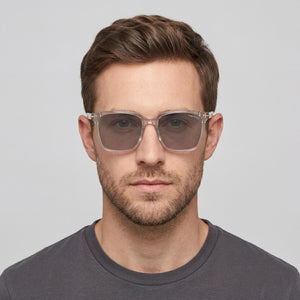 Tom Ford FT0891-K Square Eyeglasses Men — side view, Transparent Acetate temples