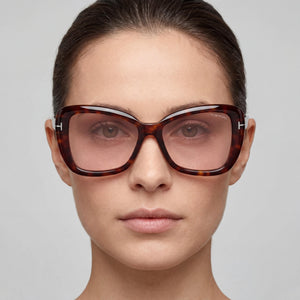 Tom Ford Ft1008 Maeve Rectangle Sunglasses Unisex — side view, Non-Polarized Brown lens