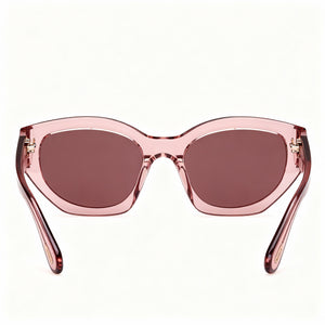 Tom Ford FT1086 Oval Sunglasses Women — side view, Brown lens