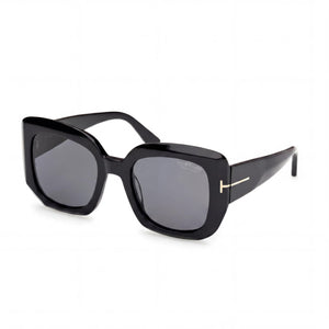 Tom Ford Ft1220 Black Square Sunglasses for Women, Smoke lens