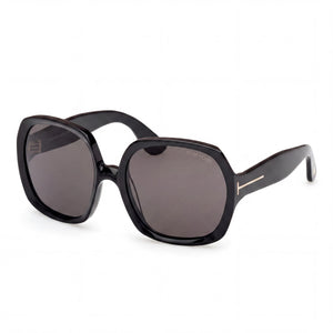 Tom Ford FT1221 Black Square Sunglasses Unisex, Smoke lens