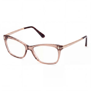 Tom Ford Ft5353 Champagne, Pale Gold Rectangle Eyeglasses for Men, Plastic frame