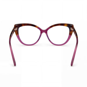 Tom Ford Ft5673-b Cat Eye Eyeglasses Men — side view, Havana Plastic temples