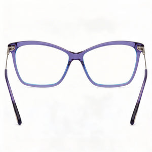 Tom Ford Ft5687-b Rectangle Eyeglasses Women — side view, Violet Acetate temples