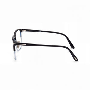 Tom Ford FT5699-B Rectangle Eyeglasses Men — side view, Black Plastic temples