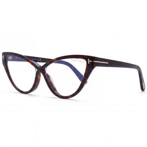 Tom Ford FT5729-B 052 Havana Cat Eye Eyeglasses for Women, Acetate frame